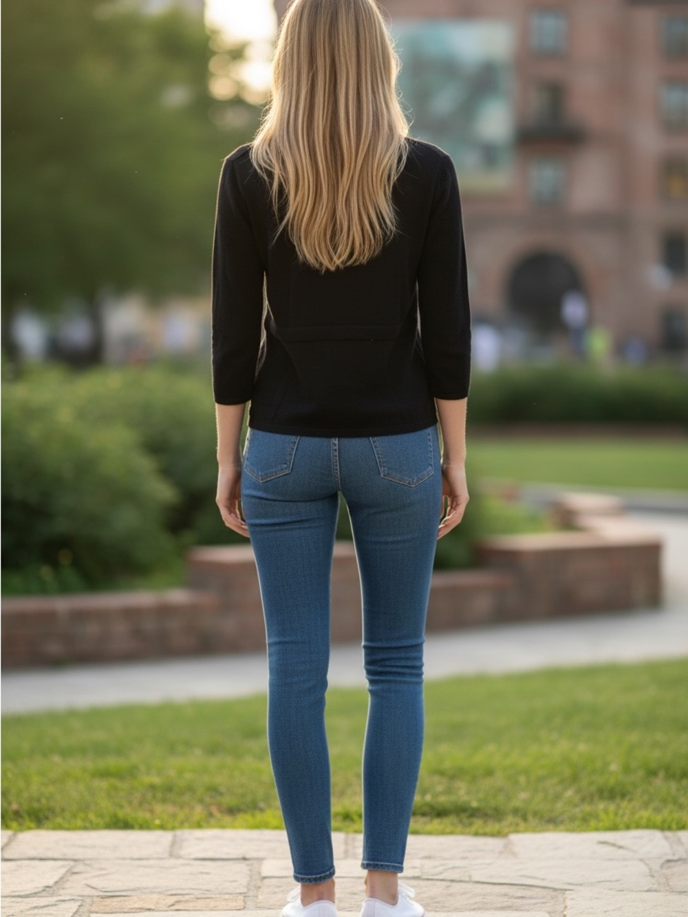 White House Black Market Black Cardigan with White Accents - Picture 3 of 10